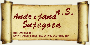 Andrijana Šnjegota vizit kartica